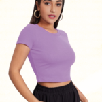 Women's Classic Ribbed Lavender Crop Top