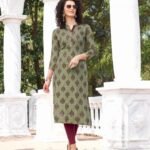 Cotton Blend Olive Green Kurti for Daily Wear – Casual & Office Wear